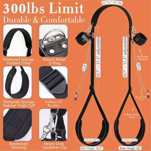 Ensemble d'accessoires de bondage : menottes et laisse, dispositifs de retenue BDSM, kit d'écartement sexuel, ensemble de sangles de positionnement avec pinces à tétons, pour couples fétichistes - Product Image 2