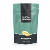 Sachets à collation personnalisés imprimés numériquement, avec fermeture éclair et trou de suspension, pour l'emballage alimentaire