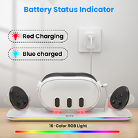 Chargeur LED RGB sécurisé, accessoires tiers, accessoires VR 3 de haute qualité, station de charge pour Meta