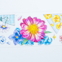 Autocollants en ruban PET à fleurs holographiques 3D personnalisés pour les fournitures de scrapbooking et de journalisation