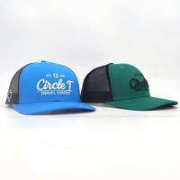 Gorras Trucker Richardson 112 de 6 Paneles con Parche de Cuero Bordado Personalizado, Logotipo y Parche Tejido para Deporte al Aire Libre