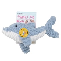 Juguete de Peluche para Perros con Diseño de Animales de Dibujos Animados, Tiburón, Pulpo, Cocodrilo, Búho, con Sonido, Interactivo, con Cuerda de Algodón