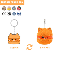 Porte-clés personnalisé professionnel ont un son dessin animé alimentaire forme pendentif jouets en peluche porte-clés pour les filles