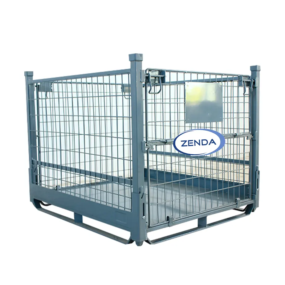 Heavy Duty Metal Steel Stillages Warehouse Storage Wire Mesh Container Pallet Cage