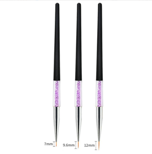 Pinceau à ongles violet diamanté à manche noir 10 mm pour le dessin de détails et le traçage, idéal pour la manucure en gel acrylique et l'art des ongles - Product Image 2