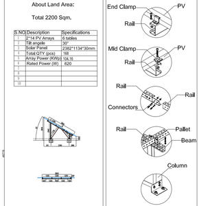 Topsky太陽光発電システム紹介-大型商用104KWおよび240KWhハイブリッド太陽エネルギーシステムのPVアレイテーブル - Product Image 6