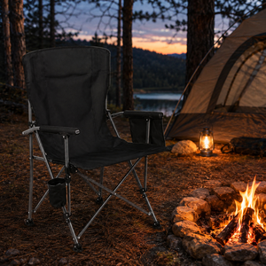 Chaise pliante d'extérieur portable avec accoudoirs, tissu polyester durable, design léger pour le camping, la randonnée, la pêche et la plage - Product Image 4
