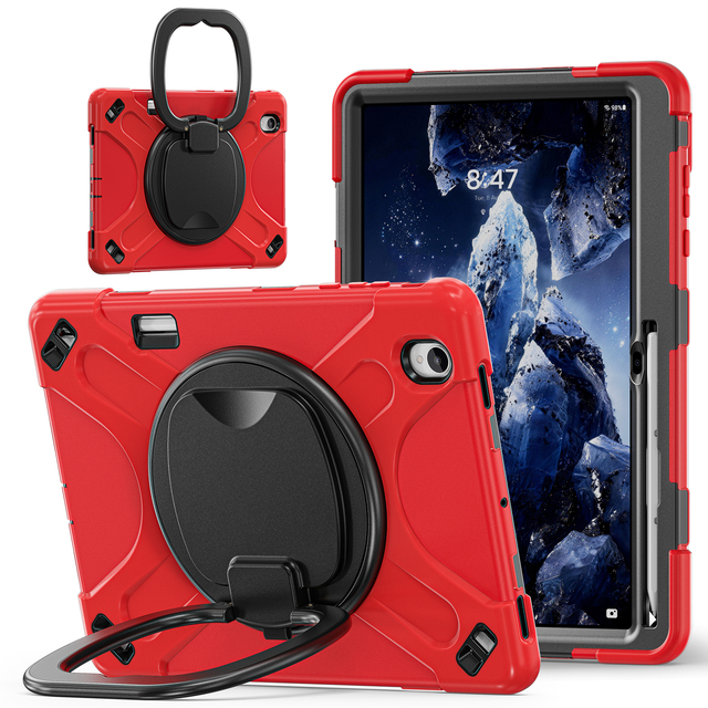 Custom LOGO Heavy Duty Rugged TPU+PC Shockproof with Shoulder Strap Tablet Case for for Samsung Tab S12 Plus X840 X846(2026)