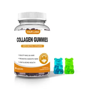 Private Label biotin & collagen peptides gummies suplemen collagen gummies