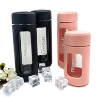 Gobelet en verre personnalisé, transparent, à large ouverture, fond épais et lourd, en verre borosilicate, bouteille d'eau de sport, 380 ml/240 ml, utilisation en camping