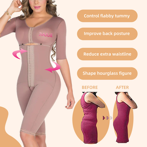 Body gainant colombien moulé en spandex respirant avec logo personnalisé, pour post-partum, gaine de compression - Product Image 4