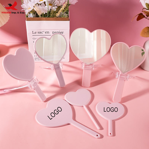Wholesale Heart Shape Hand Cosmetic <b>Mirror</b> Custom logo Portable Handheld Makeup <b>Mirror</b> Promotional Gift GZ RTS Bulk Mixed Order - Product Image 1