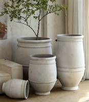 Vente directe d'usine - Pots à fleurs en magnésium de grande taille, de forme vintage et en forme de pot, pour plantes vertes d'extérieur et d'intérieur, pour salons