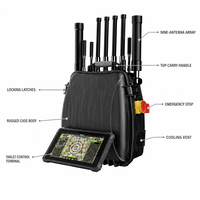 Système de surveillance du spectre RF portable, réseau de 9 antennes, boîtier robuste, terminal de contrôle par tablette, sac à dos pour la surveillance de l'espace aérien, OEM, 2 km