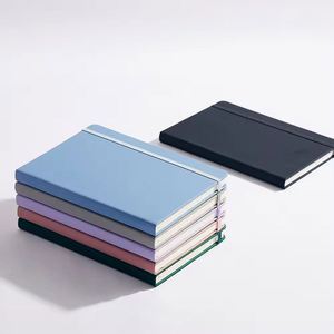 Cuaderno de Cuero PU A5 de Alta Calidad con Logotipo Personalizado Impreso, 100 Hojas, Páginas Rayadas Blancas Marfil, Encuadernación Wire-O, Diario Escolar Macaron - Product Image 4