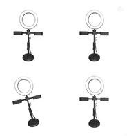 Penyangga Lampu Cincin Magnetik Rotasi 360 Derajat untuk Ponsel, Tripod Meja LED, Kompatibilitas Universal, Mendukung Ponsel 3.5-6.5 Inci