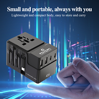 Adaptateur de voyage rétractable Foxcan 3USB-C+2USB-A 45W PD GaN avec câble - Prise universelle pour ordinateur portable et mobile
