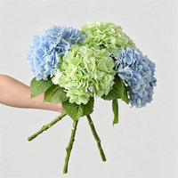 Bunga Hydrangea Buatan L-474 Sentuhan Realistis Multi Kepala Grosir Dekorasi Pernikahan Rumah Pesta Acara Tangkai Hydrangea Palsu