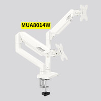 Support de bras double pour écran de 13 à 34 pouces réglable Support de moniteur d'ordinateur blanc
