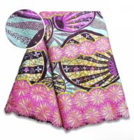Kain Ankara Wax Cetak Nigeria Berkualitas Tinggi 3D 5 Yard, Batik Super Grand Afrika Bordir Renda Emas, Bernapas, Cocok untuk Pernikahan