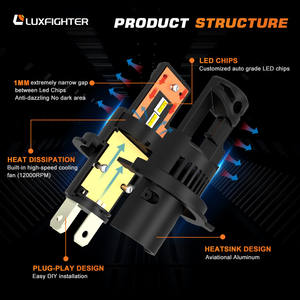 LUXFIGHTER 8000LM H1 H4 H7 H11 9005 9006 HB2 HB3 HB4 9012 h13 voiture moto <span class=keywords><strong>tracteur</strong></span> <span class=keywords><strong>led</strong></span> phare ampoule <span class=keywords><strong>projecteur</strong></span> - Product Image 4