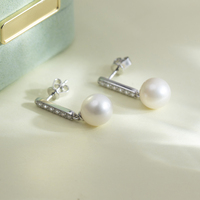 Boucles d'oreilles perles de Tahiti accessoires en gros 925 argent boucle d'oreille bijoux semi-montures boucles d'oreilles perles d'eau douce naturelles montages