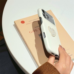 Custodia Protettiva Antiurto in Pelle di Agnello Colore Caldo con <span class=keywords><strong>Cuore</strong></span> 3D per <span class=keywords><strong>iPhone</strong></span> 17 16 Pro 15 Pro Max, Colore Solido - Product Image 4