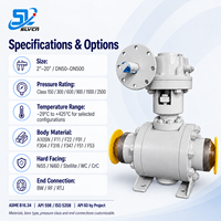 Vanne à boisseau sphérique forgée à siège métallique DN50-DN500 A105N F11 F22, haute température, avec extrémités à souder bout à bout, pour service d'huile thermique et d'huile chaude