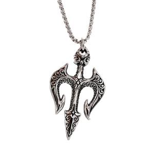 Collar de Acero Inoxidable de Moda con Colgante Tridente del Rey de los Mares de Titanio Vintage, Venta al por Mayor, Ícono del Tridente de Poseidón - Product Image 2