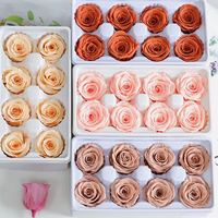 Têtes de roses éternelles de qualité B en gros, 4-5 cm, véritables roses longue durée pour la décoration de mariages et de la Saint-Valentin, OEM