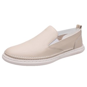 Men's Slip-On Loafers Soft Leather Casual Shoes Low <b>Heel</b> Breathable Solid Color 8091 - Product Image 5