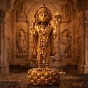 Statue en bois du Dieu hindou Hanuman Ji, Murti en bois de Bajrangbali, Idole de dieu hindou, Décoration de Mandir, Cadeau spirituel pour la maison, Décoration de Puja à domicile - Product Image 4