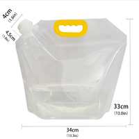 Sac à eau pliable en plastique transparent de 1 gallon avec bec verseur pour bière, jus et boissons, personnalisable avec logo – Offre spéciale