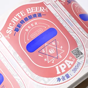Adesivi personalizzati per etichette a bassa temperatura vino birra bevande business imballaggio per bottiglia in fabbrica