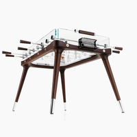Table de baby-foot moderne en verre trempé - 8 tiges, table de jeu de football d'intérieur avec cadre en MDF en bois massif, pieds en acier inoxydable, personnalisable