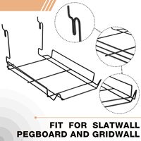 Lot de 10 présentoirs métalliques multifonctionnels pour chapeaux, à fixer sur panneau perforé ou grille, pour l'organisation des étagères de magasin