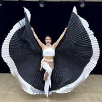 Écharpe à deux couleurs fantaisie avec des ailes Isis à deux couches pour la danse du ventre, accessoires de performance unisexes