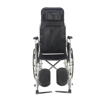 Fauteuil roulant manuel en acier, pliable et inclinable pour personnes handicapées