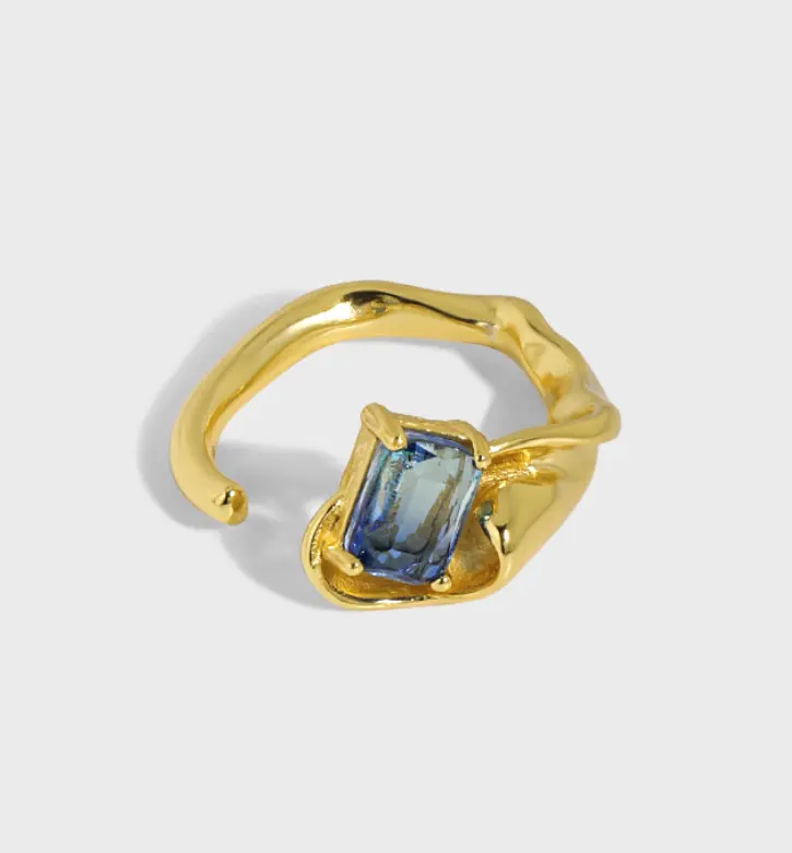 VIANRLA dell'argento sterlina 925 di modo 18k anello di diamanti in oro per le donne