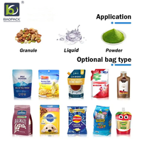 Machine de remplissage et de scellage verticale VFFS automatique à commande PLC haute vitesse pour sachets alimentaires en plastique/papier avec fermeture éclair, pochettes refermables et Doypack
