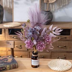 Yuuki <b>Artificial</b> <b>Peony</b> Bouquet Purple Wedding Home Decor Flower Arrangement CF01127B - Product Image 4