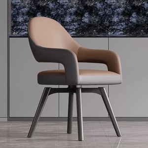 Fauteuil pivotant moderne avec pieds en métal <span class=keywords><strong>noir</strong></span>, <span class=keywords><strong>chaise</strong></span> <span class=keywords><strong>de</strong></span> salle à manger rotative à 360 degrés écologique pour restaurant, appartement, villa, hôtel - Product Image 6