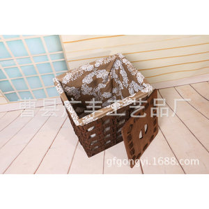 Cesto de lavandería de mimbre rectangular marrón, tipo vertical, para almacenamiento de ropa, Cao County, Shandong, GF 08 - Product Image 3