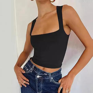 Jersey de <span class=keywords><strong>mujer</strong></span>, <span class=keywords><strong>tirantes</strong></span>, sin mangas, chica caliente, <span class=keywords><strong>camiseta</strong></span> cuadrada con cuello en V, chaleco, ropa interior femenina, Top de seda de leche - Product Image 3