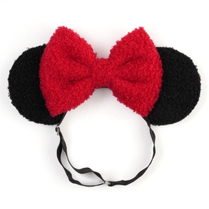 Thời Trang Cổ Điển Đơn Giản Dễ Thương Trẻ Em Của Phụ Kiện Tóc Rắn Màu Flannel Chuột Tai Headband Cho Cô Gái - Product Image 1