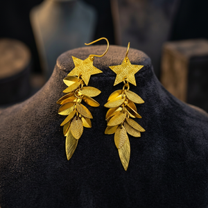 Classic Unisex 18K <b>Gold</b> Plated Brass Copper Alloy Drop <b>Earrings</b> Uneven Design Heart Shape Party - Product Image 2