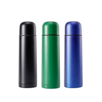 500ml Mini Top Seller Doble pared 18/8 Acero inoxidable Bala Termo Frasco de vacío para el deporte con la taza