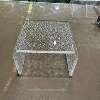 Guangdong acrylique usine personnalisé clair givré U forme acrylique table d'appoint