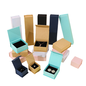 Boîte d'emballage pour bijoux en papier multicolore, étui en carton à couvercle rabattable pour bagues, colliers, boucles d'oreilles - Product Image 4