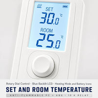 Kit de thermostat de chauffage sans fil RF TELIN AC8018RF, cadran rotatif, programmable 5/2 et 7 jours, AC 220-230V 10A pour chaudière à gaz